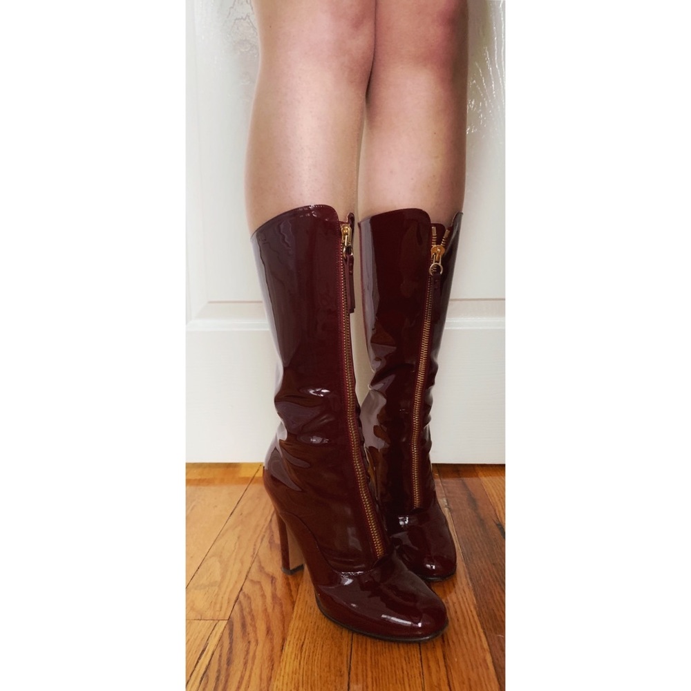 $2000 Valentino patent leather rebelle boots 37 - Picture 4 of 8
